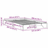 Bed Frame Natural 120 x 200 cm Solid Pine Wood 872863
