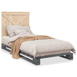 Bed Frame without Mattress Grey 90x200 cm Solid Wood Pine 3281580