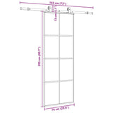 Sliding Door with Hardware Set Black 76x205 cm ESG Glass 3375803