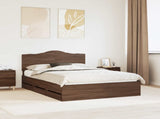 Bed Frame with Drawer Brown Oak 140 x 190 cm Engineer Wood 3413421