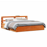 Bed Frame with Headboard Wax Brown 180x200 cm Super King Solid Wood Pine 3306335