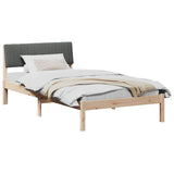 Bed frame Brown and dark grey 100 x 200 cm Solid pine wood 878700