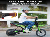 Kids Electric Motorbike, 24V Ride On Motorcycle with 3 Speeds and Rear Suspension, Dirt Bike for T3398P422464