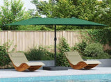 Garden Parasol Green 385 x 209 x 244 cm Polyester and Steel 42003276