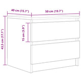 Bedside Cabinet Artisan Oak 50x40x43.5 cm Engineered Wood 856520