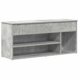 ZNTS Shoe Bench Concrete Grey 102x30.5x45 cm Engineered Wood 859139