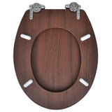Toilet Seats with Soft Close Lids 2 pcs MDF Brown 275906