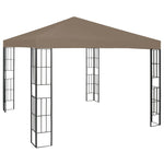 ZNTS Gazebo with LED String Lights 3x3 m Taupe 3070324