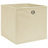 Storage Boxes 10 pcs Non-woven Fabric 28x28x28 cm Cream 325217