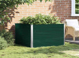 Raised Garden Bed 100x100x77 cm Galvanised Steel Green 47021