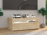 804397 TV Cabinet with LED Lights Sonoma Oak 75x35x40 cm