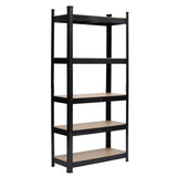 ZNTS Heavy Duty Black Metal Garage Shelving Unit Shed Storage Shelves Boltless Shelf Rack 08700525