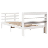 Bed Frame with Headboard without Mattress White 90x190 cm Single 3306840