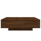 ZNTS Coffee Table with LED Lights Brown Oak 100x100x31 cm 836608