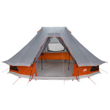 Tipi Tent with Roof Grey and Orange 466 x 310 x 240 cm Taffeta 42000959