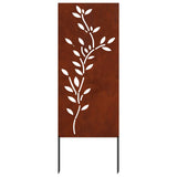 Garden Privacy Screen Floral Rusty 50 x 140 cm Weathering Steel 876328