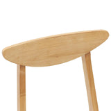 Dining Chairs 2 pcs Natural 42 x 47.5 x 81 cm Solid Rubber Wood 42020437