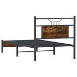 Bed Frame without Mattress Smoked Oak 75x190 cm Small Single Engineered Wood 4106880