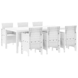 Garden Dining Set 7 pcs White Polypropylene 3378722