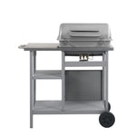 Gas BBQ Grill with 3-layer Side Table Black and Silver 47394