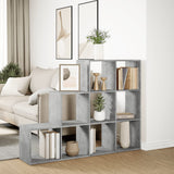 Room Divider Bookcase 3-Tier Concrete Grey 137.5x29x103.5 cm Engineered Wood 857979