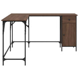 Desk Brown Oak 141x141x75 cm Engineered Wood 837601