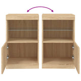 Sideboard with LED Lights Sonoma Oak 41x37x67 cm 836681
