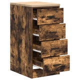 Garage Storage Cabinet Smoked Oak 40x51x85 cm Solid Wood Pine 860593