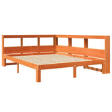 Bookcase Bed without Mattress Wax Brown 140x200 cm Solid Wood Pine 3324384