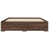 Bed Frame with Drawers without Mattress Brown Oak 160x200 cm 3280376