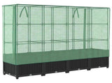 Raised Bed with Greenhouse Cover Rattan Look 160x40x138 cm 4015816