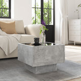 ZNTS Side Table with LED Concrete Grey 40x40x30 cm Engineered Wood 847500