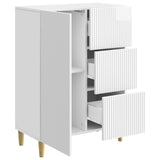 Sideboard High Gloss White 66 x 34.5 x 90 cm Engineered Wood 894629