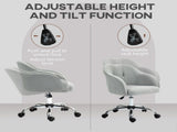 Teddy Fleece Swivel Office Chair - Grey T3398P377439