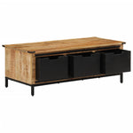 ZNTS Coffee Table with Drawers 110x50x40 cm Solid Wood Mango 374053
