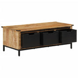 ZNTS Coffee Table with Drawers 110x50x40 cm Solid Wood Mango 374053