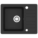 ZNTS Granite Kitchen Sink Single Basin Black 142952
