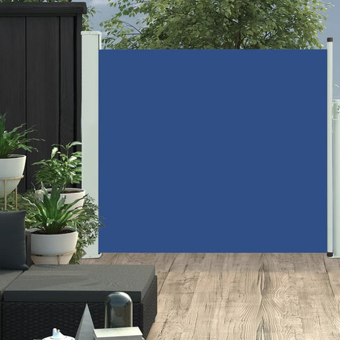 Patio Retractable Side Awning 100x300 cm Blue 48372
