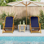 Beach Chair with Cushion 2 pcs Brown x x Solid Acacia wood 3325143