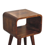 Mini Chestnut Curved Open Bedside IN3311