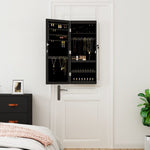 Mirror Jewellery Cabinet with LED Lights Wall Mounted Black 353242