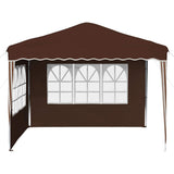 Pop-up Party Tent 288 x 288 x 245 cm Brown Oxford Fabric 42019764