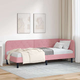 Corner Bed Frame with Headboard Pink 80 x 200 cm Velvet 42016589