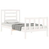 Bed Frame without Mattress White Single Solid Wood Pine 3192847