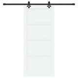 Sliding Door White and Black 86 x 198.5 cm Solid Pine Wood 3333539