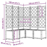 Garden Planter 5 pcs Black 120 x 120 x 143 cm Plastic 42002843