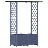 Raised Bed with Trellis and Roof Grey 124.5 x 40 x 138 cm PP 42032566