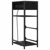 Bedside Cabinet Black Oak 40 x 27 x 76 cm Engineered Wood 859570