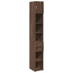 Slim Storage Cabinet Brown Oak 30x42.5x225 cm Engineered Wood 3281272