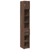 Slim Storage Cabinet Brown Oak 30x42.5x225 cm Engineered Wood 3281272